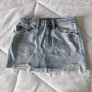 denim micro mini skirt